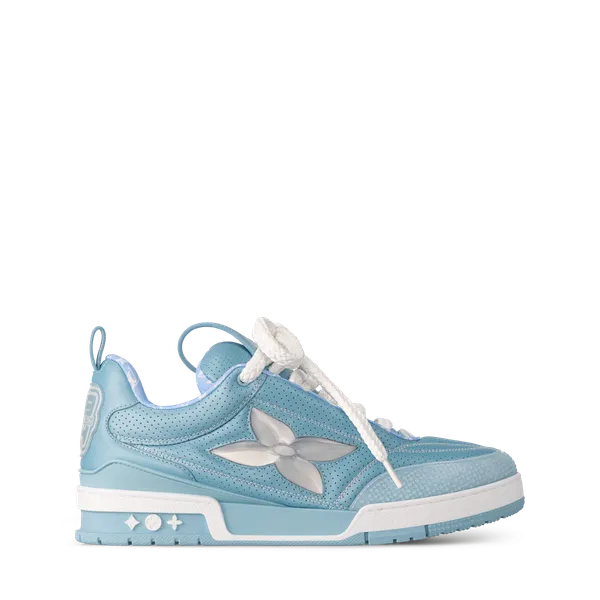 Louis Vuitton LV Skate Blue Metallic and perforated calf leather Laces
