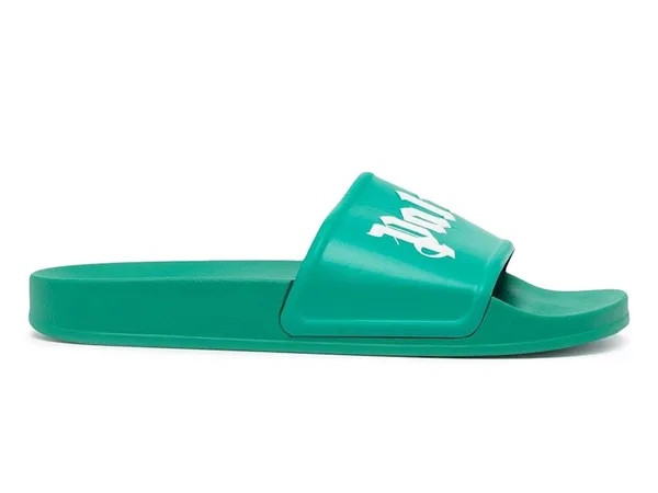 Palm Angels Pool Slides Green White