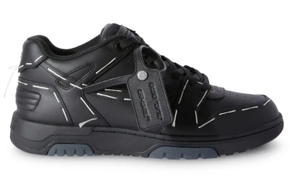 OFF-WHITE Out Of Office OOO Low Tops Sartorial Stitching Black Black
