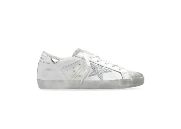 Golden Goose Super-Star White SIlver Metallic Glitter