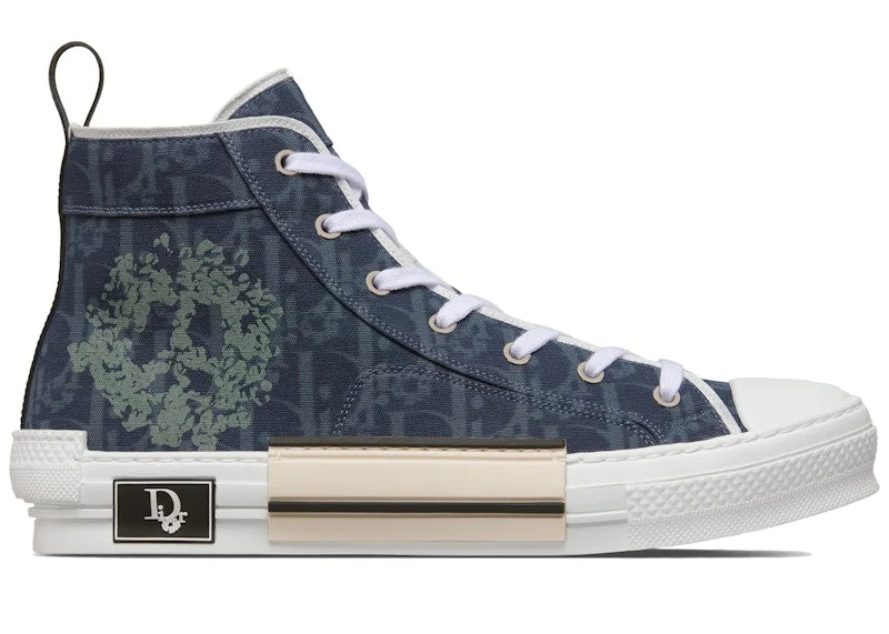 Dior Sneaker B23 High-Top Sneaker Blue Oblique and Peace Sign Dior Tears Denim