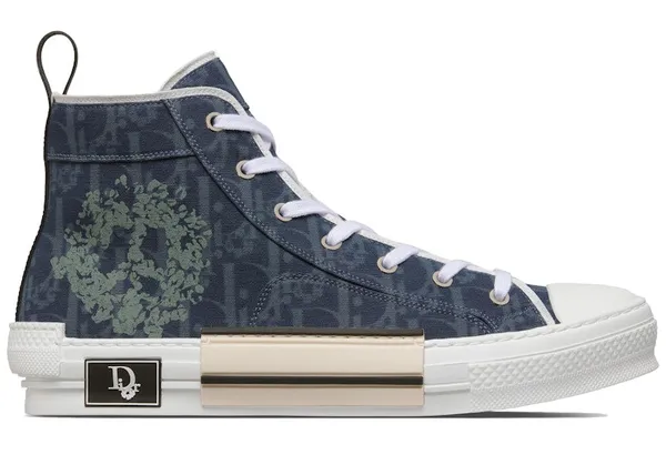 Dior Sneaker B23 High-Top Sneaker Blue Oblique and Peace Sign Dior Tears Denim