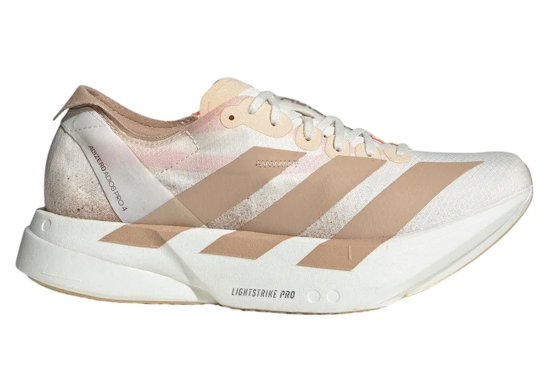 adidas Adizero Adios Pro 4 Chalk White Warm Sandstone Semi Impact Orange