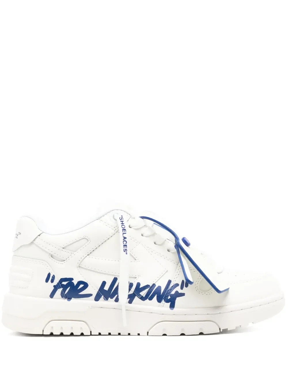OFF-WHITE Out Of Office OOO "For Walking" Low Tops White blue