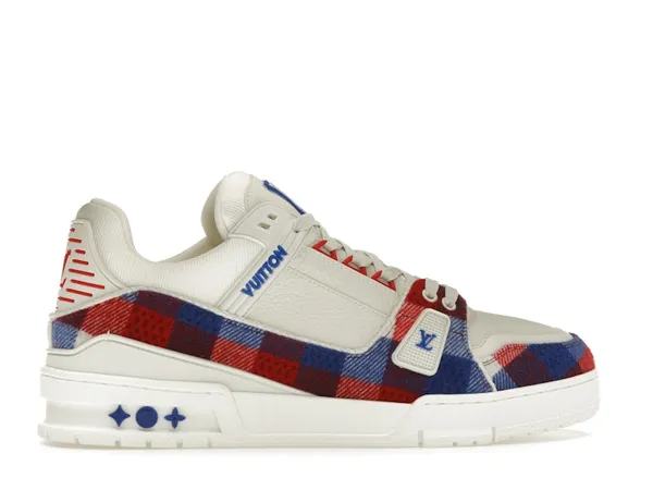 Louis Vuitton LV Trainer White Red Blue Damier