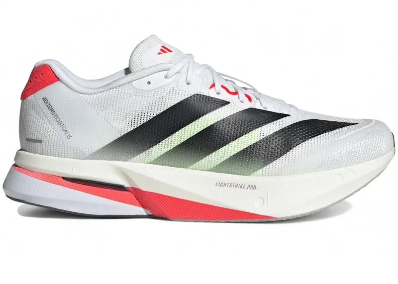 adidas Adizero Boston 13 White Black Lucid Red