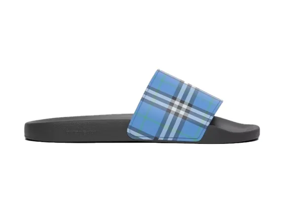 Burberry Embossed Logo Slides Dark Cerulean Blue
