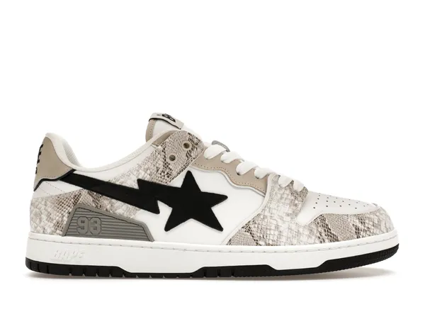 BAPE A Bathing Ape Sk8 Sta #1 Beige Snakeskin