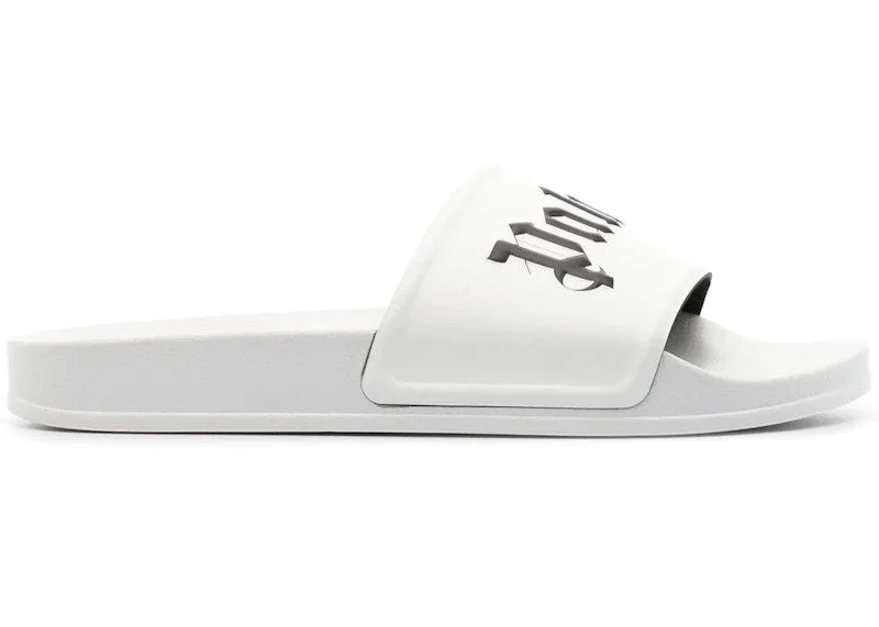 Palm Angels Logo Slide White Black