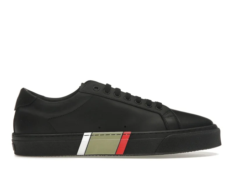 Burberry Icon Stripe Black Leather