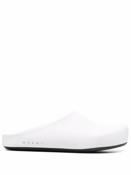 Marni quilted slippers with logo lettering