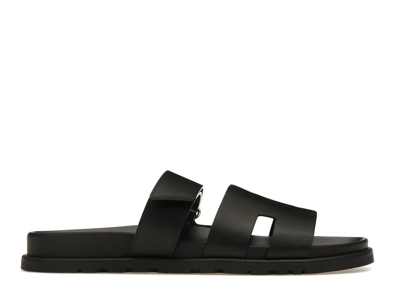 Hermes Chypre Sandal Noir Calfskin Leather