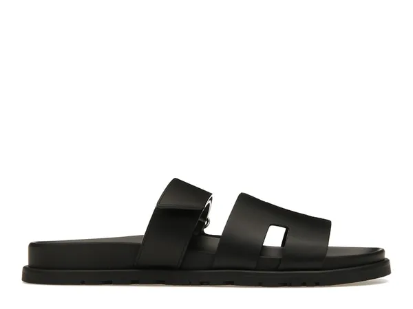 Hermes Chypre Sandal Noir Calfskin Leather
