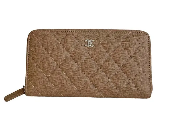 Chanel Classic Long Zipped Wallet Biege
